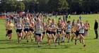 Start of the under-17 womens Northern Cross Country Relays, Graves Park, Sheffield.